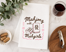Load image into Gallery viewer, Waffle Tea Towel Mahjong with Mahgirls
