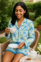 Load image into Gallery viewer, PREORDER Spring 2026 - Blue Blossom Pajama Set - Fresh Watercolor - Ships 3/15
