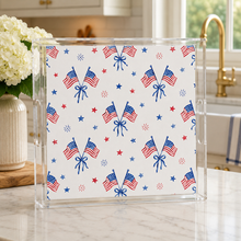 Load image into Gallery viewer, Acrylic serving Tray -  Patriotic Collection -  12x12 MEDIUM
