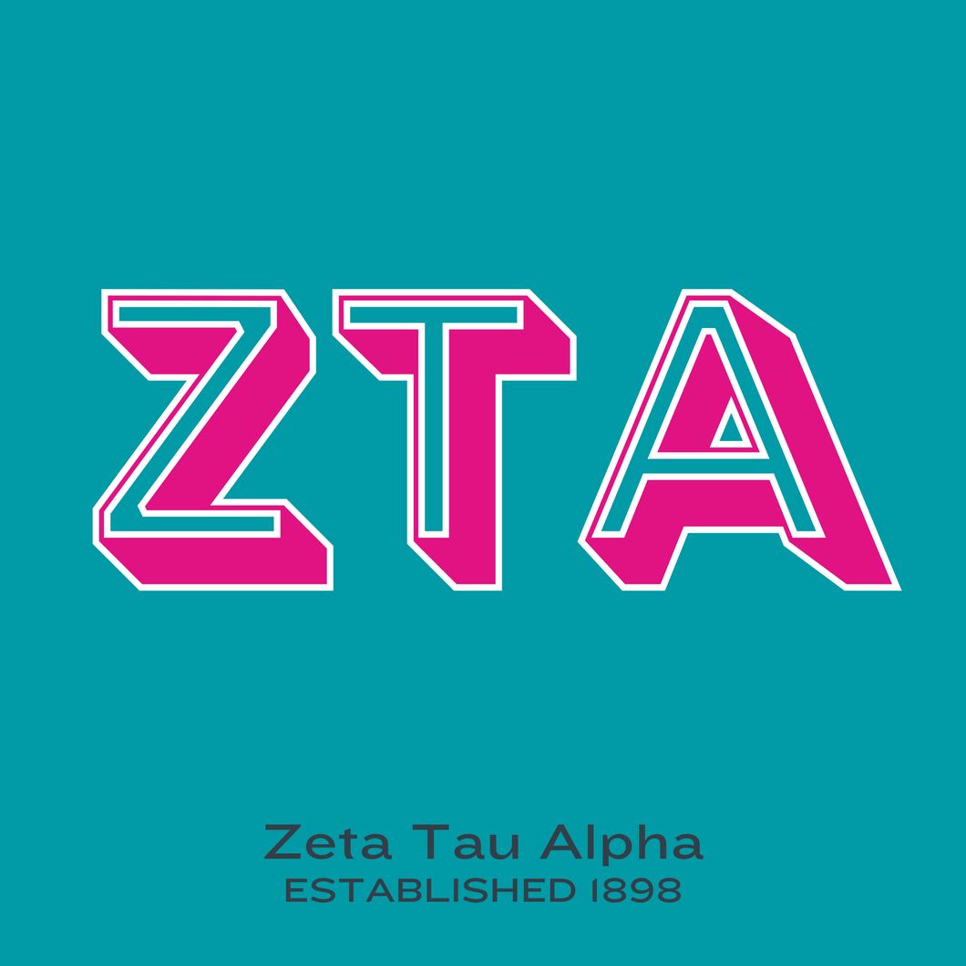 Acrylic Tray - Sorority Collection - Zeta Tau Alpha - Block Letters