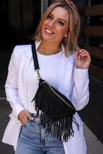 Load image into Gallery viewer, Sabrina Vegan Removable Fringe Style Suede Bum Sling Hip Bag
