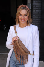 Load image into Gallery viewer, Sabrina Vegan Removable Fringe Style Suede Bum Sling Hip Bag
