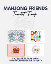 Load image into Gallery viewer, Mahjong Friends Trinket Tray with 4 Interchangeable Inserts – 5x7
