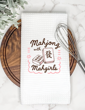 Load image into Gallery viewer, Waffle Tea Towel Mahjong with Mahgirls
