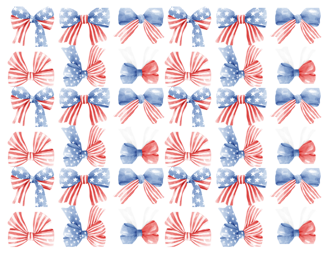 Acrylic Serving Tray - PATRIOTIC BOWS - 4TH OF JULY