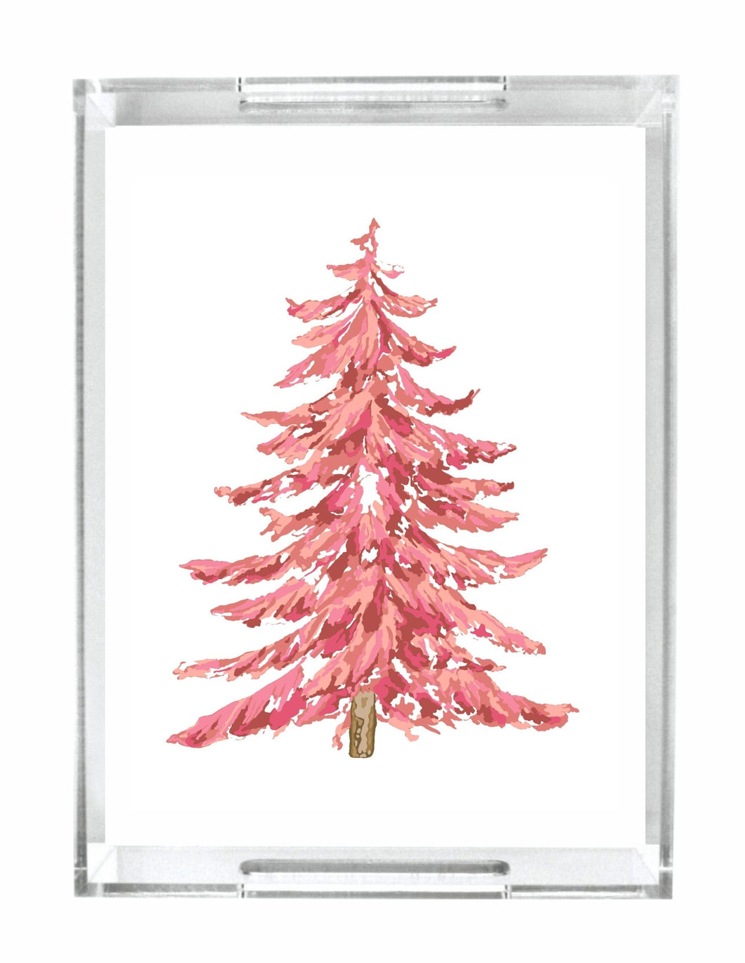 Acrylic Serving Tray - HOLIDAY COLLECTION - Pink Tree
