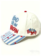 Load image into Gallery viewer, PREORDER Proud to Be an American Hat – Patriotic Embroidered Hat - Ships 6/22
