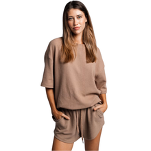 Load image into Gallery viewer, Dark Gray Aqualux Lounge Set – Top &amp; Shorts
