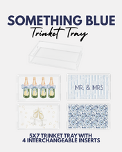 Load image into Gallery viewer, Something Blue Acrylic Trinket Tray with 4 Interchangeable Inserts – 5x7
