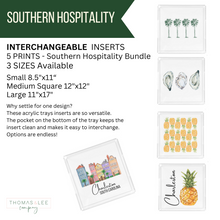 Load image into Gallery viewer, Acrylic Tray Interchangeable Insert Set of 5 - Pick your size - Southern Hospitality Bundle
