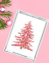 Load image into Gallery viewer, Acrylic Serving Tray - HOLIDAY COLLECTION - Pink Tree
