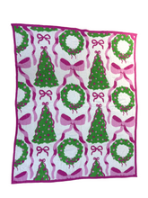 Load image into Gallery viewer, Holiday Wreaths and Trees Luxe Throw Blanket
