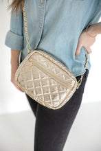 Load image into Gallery viewer, SueEllen Quilted Small Crossbody Bag with Gold Chain Strap
