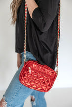 Load image into Gallery viewer, SueEllen Quilted Small Crossbody Bag with Gold Chain Strap
