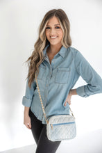 Load image into Gallery viewer, SueEllen Quilted Small Crossbody Bag with Gold Chain Strap

