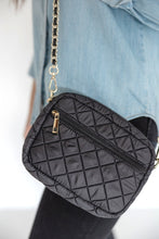 Load image into Gallery viewer, SueEllen Quilted Small Crossbody Bag with Gold Chain Strap
