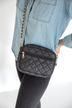 Load image into Gallery viewer, SueEllen Quilted Small Crossbody Bag with Gold Chain Strap
