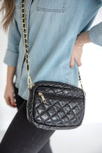 Load image into Gallery viewer, SueEllen Quilted Small Crossbody Bag with Gold Chain Strap
