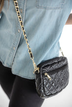 Load image into Gallery viewer, SueEllen Quilted Small Crossbody Bag with Gold Chain Strap
