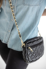 Load image into Gallery viewer, SueEllen Quilted Small Crossbody Bag with Gold Chain Strap
